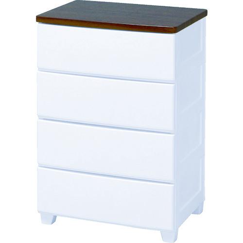 (送料別途)(直送品)IRIS 219590 ウッドトップチェスト 4段 ホワイト/ウォールナット MG-554 | IRIS OHYAMA