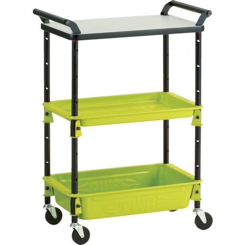 (直送品)TRUSCO ツールワゴンロイヤル天板付654×360×911深2 黄緑 TWR-202T-GR