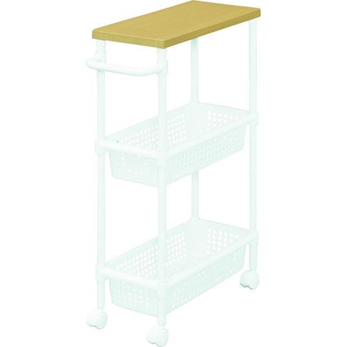 IRIS 222691 ウッドトップメタルポールワゴン MKW-WT3S ホワイト/ビーチ MKW-WT3S | IRIS OHYAMA