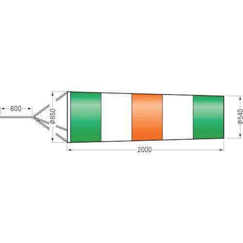 (運賃見積り)(直送品)つくし ファインメッシュ吹き流し 大 640-L