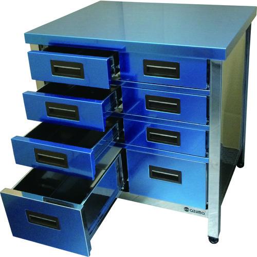 (送料別途)(直送品)アズマ ステンレス製縦型引出し付作業台 750×600×800 引出し数8 HTVO-750 | 