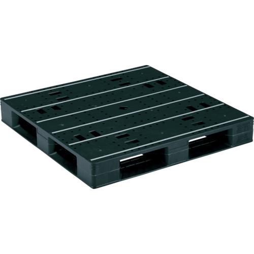 (送料別途)(直送品)サンコー リサイクルプラスチックパレット 840001 ブラック SK-LX-1111D4-BK | 