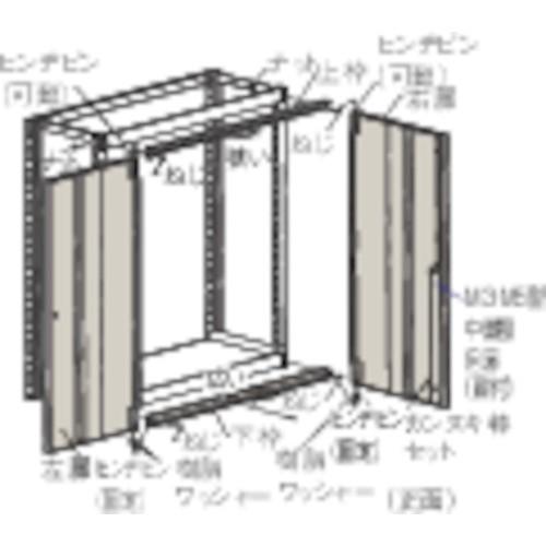 (運賃見積り)(直送品)TRUSCO M3・M5型棚用両開き扉 900XH1800 ネオグレー DMM-63DX:NG