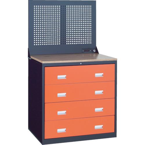 (運賃見積り)(直送品)TRUSCO TWK型キャビネット 900X650 4段 パンチングパネル付 黒 TWK-904SP