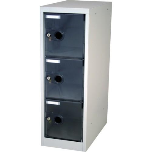 (送料別途)(直送品)TRUSCO スケルトンロッカー 1列X3段 鍵付 ブラック TSL3K-BK