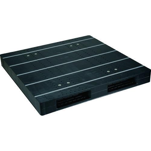 (直送品)NPC プラスチックパレットZR-1313E-RR 両面二方差し 黒 ZR-1313E-RR-BK | 