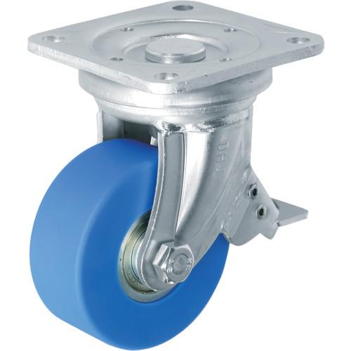 シシク 低床超重荷重用キャスター 自在ストッパー付 80径 モノマーキャスティングナイロン車輪 三価クロメート DHJB-80U-MC | 