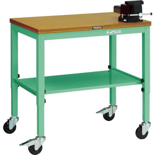 (送料別途)(直送品)TRUSCO UTVC型移動作業台 900X600 バイス・車輪付 ヤンググリーン色 UTVC-960V12YG | TRUSCO中山