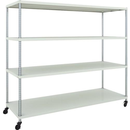 (送料別途)(直送品)TRUSCO スチールラック フェニックスラック 1800X600 4段 U車輪付 W色 抗菌粉体塗装 PER-5664-U125-W