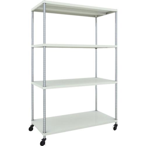 (送料別途)(直送品)TRUSCO スチールラック フェニックスラック 1200X600 4段 U車輪付 W色 抗菌粉体塗装 PER-6464-U125-W