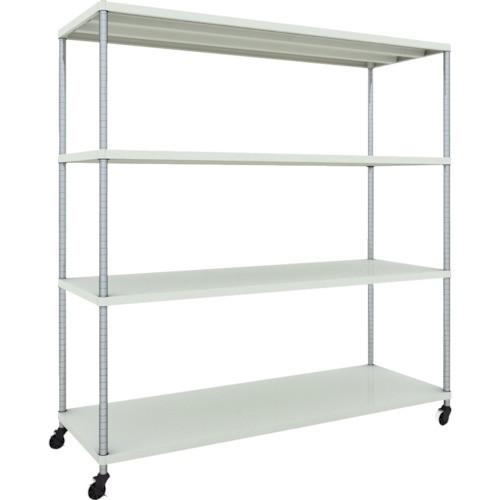 (送料別途)(直送品)TRUSCO スチールラック フェニックスラック 1800X600 4段 U車輪付 W色 抗菌粉体塗装 PER-6664-U125-W