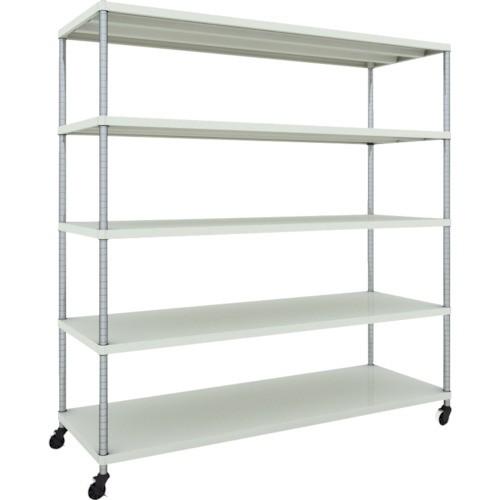 (送料別途)(直送品)TRUSCO スチールラック フェニックスラック 1800X600 5段 U車輪付 W色 抗菌粉体塗装 PER-6665-U125-W