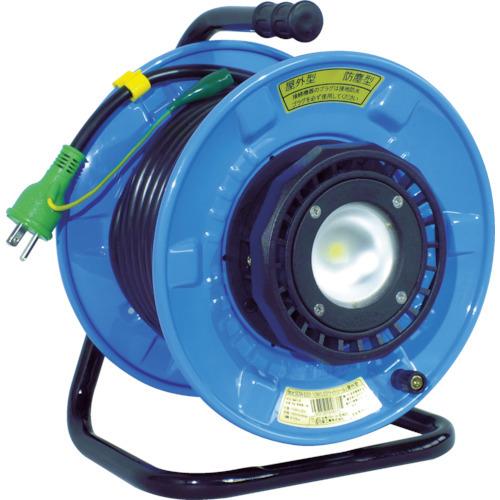 日動 電工ドラム 防雨防塵型LEDライトリール(照明付ドラム) 過負荷漏電保護兼用 20m SDW-EK22-10W｜plus1tools
