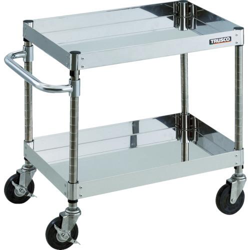 (送料別途)(直送品)TRUSCO ステンレス製ワゴン クリーンフェニックスワゴン SUS304 W750×D500×H600 2段 導電性ゴム車輪 CPE3-672SD