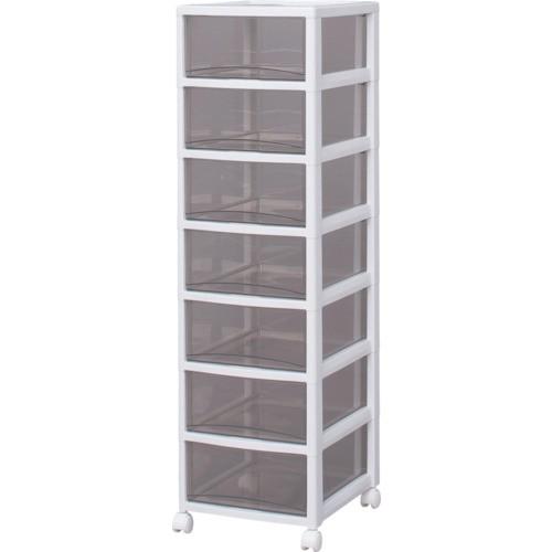 (運賃見積り)(直送品)IRIS 221256 スーパークリアチェスト ホワイト/クリアブラウン 7段タイプ SCE-070-BR | 