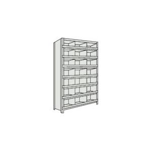 (送料別途)(直送品)TRUSCO スチール製軽量ボルト式棚 縦仕切前当付 W875×D300×H1800 3列7段 ネオグレー 63V-58:NG