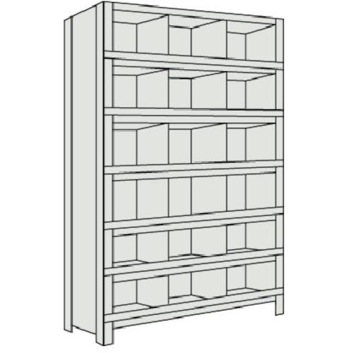 (送料別途)(直送品)TRUSCO スチール製軽量ボルト式棚 縦仕切前当付 W875×D300×H2100 3列6段 ネオグレー 73V-57:NG