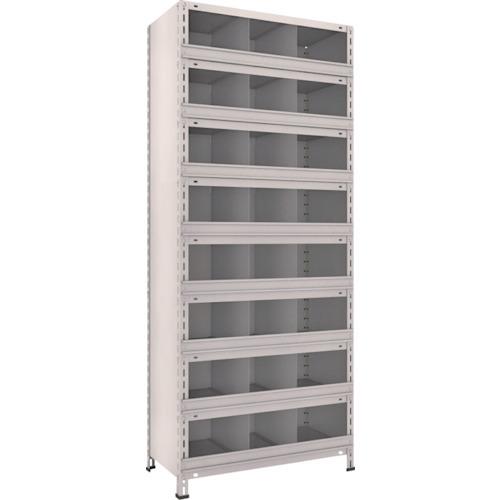 (送料別途)(直送品)TRUSCO スチール製軽量ボルト式棚 縦仕切前当付 W875×D450×H2100 3列8段 ネオグレー 73X-59:NG