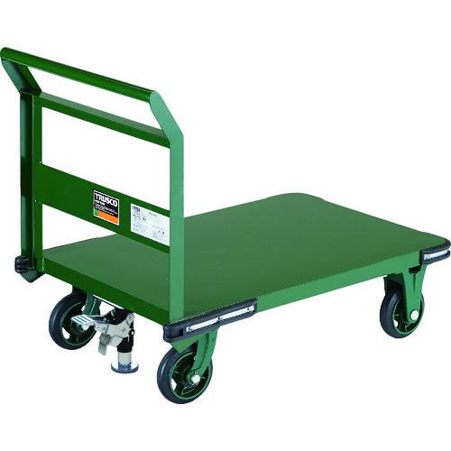 (直送品)TRUSCO 鋼鉄製運搬車 900X600 ハンドル側自在車 鋳物車輪 Lストッパー付 OH-2RSS