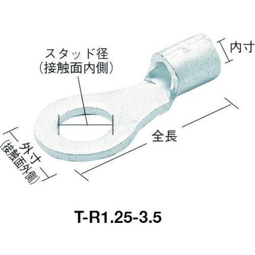 TRUSCO 裸圧着端子丸形φ4.3長さ13.3 (70個入) T-R1.25-4S | TRUSCO中山