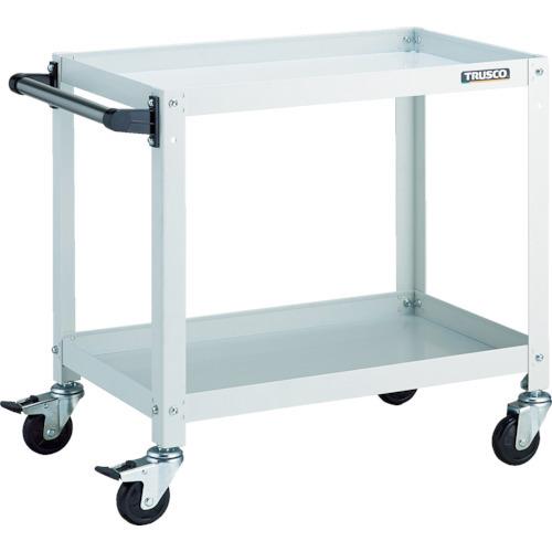 (送料別途)(直送品)TRUSCO ツールワゴン ラビットワゴン 600X400 ハンドル付 ゴム車輪 ホワイト RBW-662H W