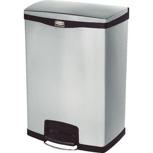 (送料別途)(直送品)ラバーメイド スリムジム ステップオンコンテナ フロントステップ ステンレス 90.8L ブラック 1901999