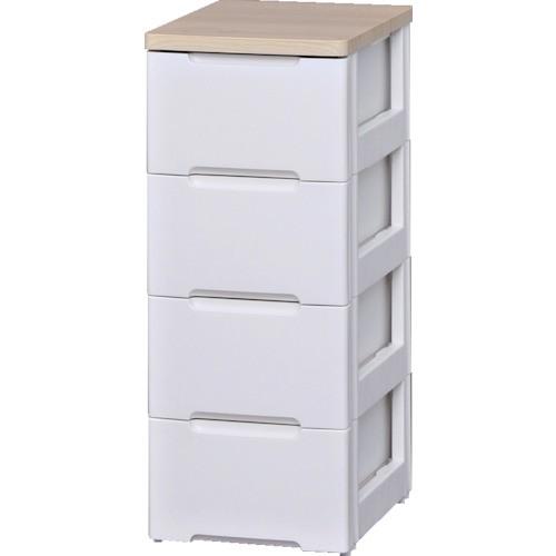 (送料別途)(直送品)IRIS 250126 ウッドトップチェスト 4段 ホワイト/ペアー HG-324-WH | IRIS OHYAMA
