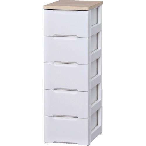 (送料別途)(直送品)IRIS 250127 ウッドトップチェスト 5段 ホワイト/ペアー HG-325-WH | IRIS OHYAMA