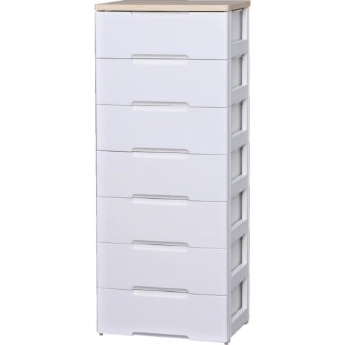 (送料別途)(直送品)IRIS 250133 ウッドトップチェスト 7段 ホワイト/ペアー HG-557-WH | IRIS OHYAMA