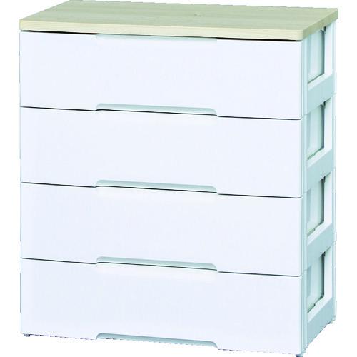 (送料別途)(直送品)IRIS 250134 ウッドトップチェスト 4段 ホワイト/ペアー HG-724-WH | IRIS OHYAMA