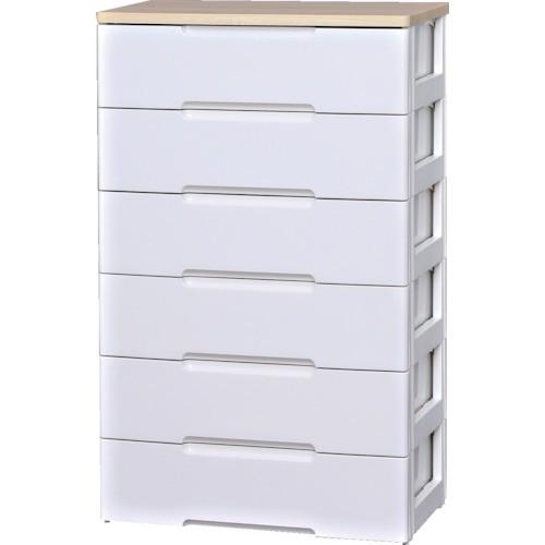 (送料別途)(直送品)IRIS 250136 ウッドトップチェスト 6段 ホワイト/ペアー HG-726-WH | IRIS OHYAMA