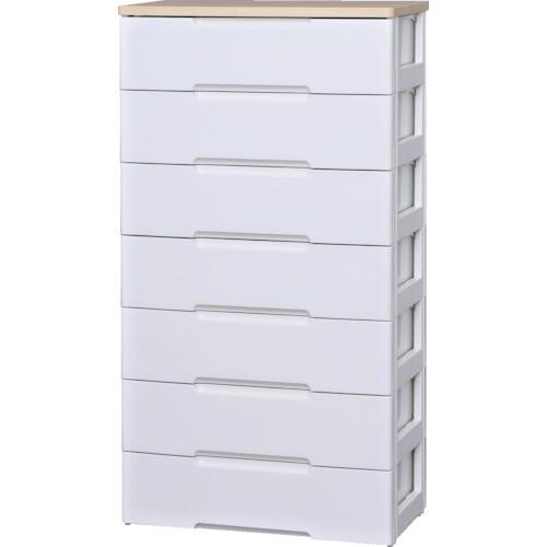 (送料別途)(直送品)IRIS 250137 ウッドトップチェスト 7段 ホワイト/ペアー HG-727-WH | IRIS OHYAMA