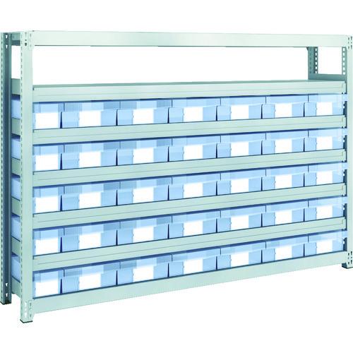 (送料別途)(直送品)TRUSCO スチール製軽中量ボルトレス棚 M2型 樹脂透明引出付 W1760×D300×H1200 小×5・大×30 M2-4637-C5D30