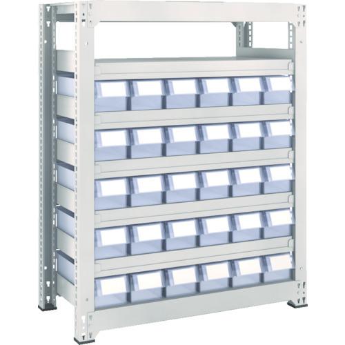 (送料別途)(直送品)TRUSCO スチールラック M3型中量棚 H1200 樹脂透明引出付 小X30 M3-4357-C30