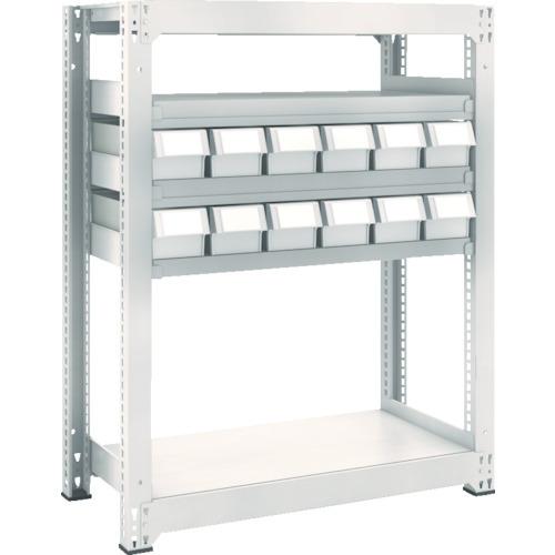 (送料別途)(直送品)TRUSCO スチールラック M3型中量棚 H1200 樹脂NG引出付 小X12 M3-4355-E12