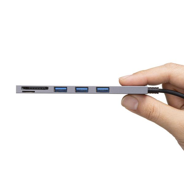 サンワサプライ SANWA USB 5Gbps 3ポート スリム ハブ (カードリーダー付き・Type-C接続) USB-3TCHC20MS | SANWA SUPPLY | 06