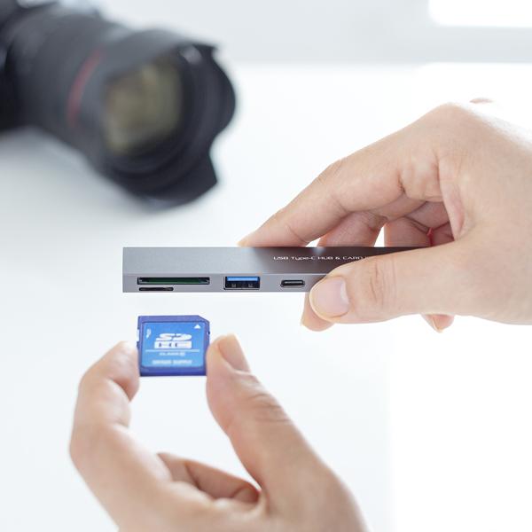サンワサプライ SANWA USB 5Gbps 3ポート スリム ハブ (カードリーダー付き・Type-C接続) USB-3TCHC22MS | SANWA SUPPLY | 05