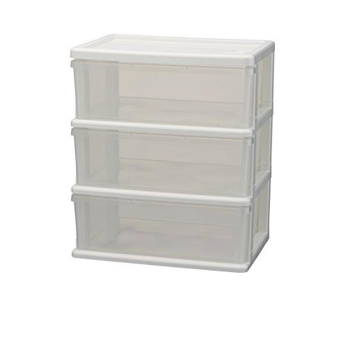 JEJアステージ 収納チェスト シーズワイド 3段 ホワイト 日本製 簡単