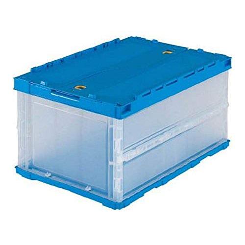 TRUSCO(トラスコ) 薄型折りたたみコンテナ 40Lロックフタ付 透明 TR-C40B-TM 収納ケース 収納ボックス | 