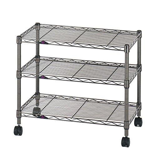 ドウシシャ ルミナス ブラック 幅60 3段 スチールラック 収納棚 艶の