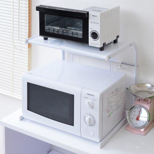山善 レンジ上ラック 幅40-60.5×奥行40×高さ45cm 幅伸縮式 組立品 アイボリー KKR-40(IV) | 
