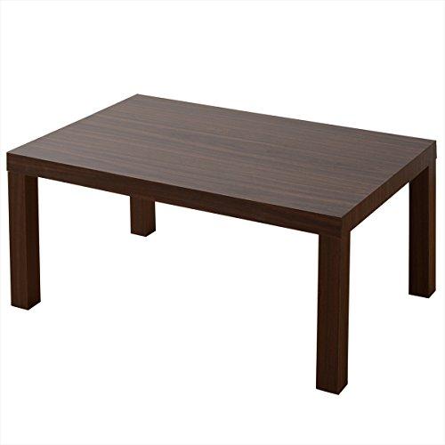 [山善] ローテーブル 頑丈だけど軽量 幅75×奥行50×高さ37cm センターテーブル コーヒーテーブル 組立品 ウォルナットブラウン ET- | 