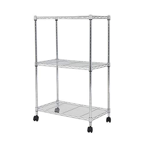 ドウシシャ ルミナス互換 システムワイヤーシェルフ 幅60 3段 スリムスチールラック 収納棚 幅60×奥行35×高さ94cm 全体耐荷重240 | 