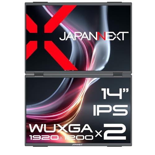 JAPANNEXT 14インチ IPSパネルx2搭載 WUXGA(1920x1200)解像度 デュアル