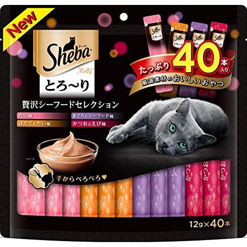 シーバ (Sheba) 猫用おやつ とろ~り メルティ 贅沢シーフードセレクション 12グラム (x 40) | 