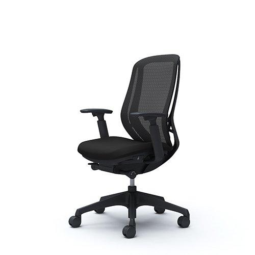 オカムラ(岡村製作所) オフィスチェア 完成品 組立不要 シルフィー ハイバック 背メッシュ アジャストアーム ブラック樹脂脚 ブラックフレーム | 