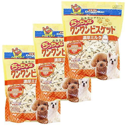 ドギーマン 犬用おやつ おなかにやさしいちっちゃなワンワンビスケット 濃厚ミルク 580g×3個 (まとめ買い) | 
