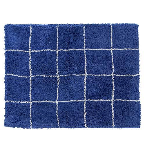 オカ(OKA) 浴室足ふきマット ネイビー 約45cm×60cm 乾度良好バスマット モディッシュ (吸水 速乾) | 