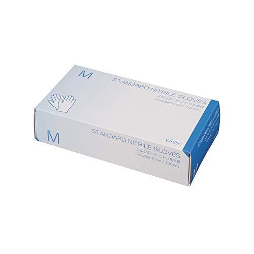 [マツヨシ] 使い捨て手袋 ニトリルグローブ ホワイト 粉なし 100枚入り 病院採用商品 (松吉医科器械) (M 新パッケージ) (M) | 