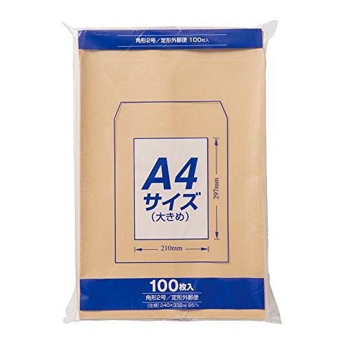 マルアイ 封筒 A4 角形2号 角2 茶封筒 クラフト封筒 100枚 PK-Z128 | 